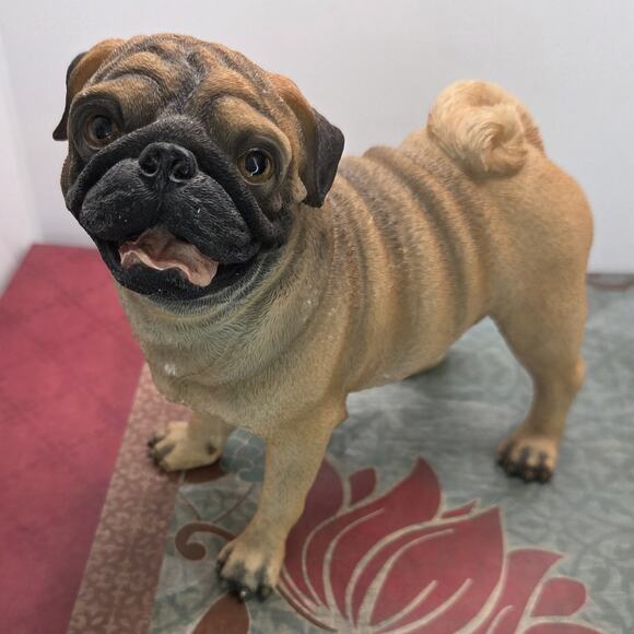 Vtg. 99' Veronese Design 7 Inch Pug Dog Resin Figurine Male - Picture 1 of 13